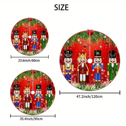 Christmas Tree Skirt – Nutcracker Pattern Holiday Decoration