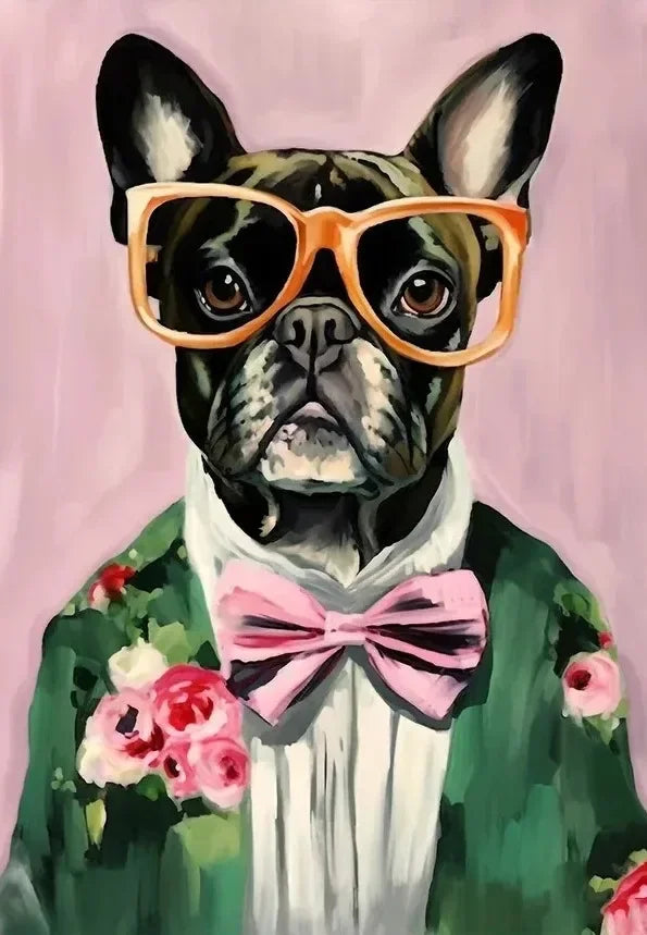 Abstract Animal Wall Art Poster – Funny Dressed Animal Print for Club & Home Decor