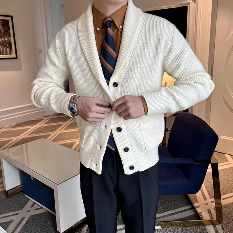 Men's Knitted Button Cardigan Sweater Coat