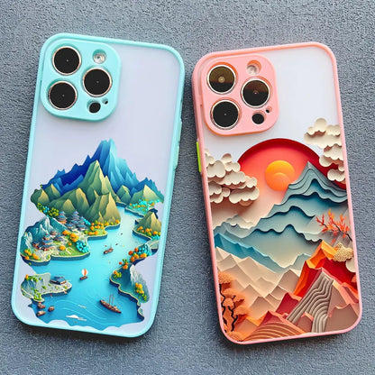 Fantasy Landscape iPhone Case – Hot Air Balloon & Planet Design