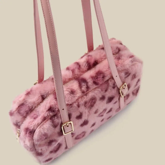 Leopard Print Pink Handbag