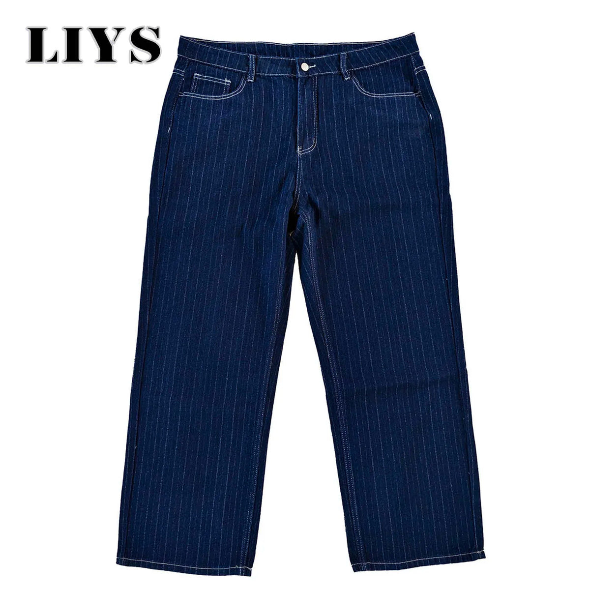 LIYS Striped Straight Leg Men's Jeans – Japanese Korean Style