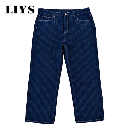 LIYS Striped Straight Leg Men's Jeans – Japanese Korean Style
