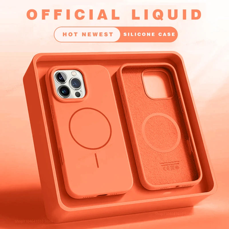 MagSafe Silicone iPhone Case – Shockproof Cover for iPhone 11–17