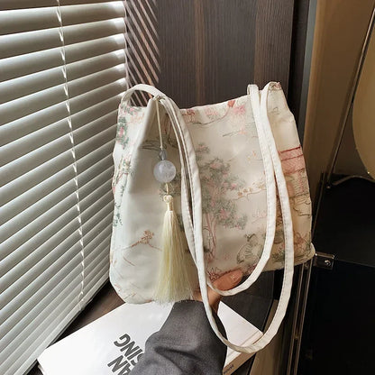 New Chinese Style Retro Bag 2026 New Models Silk Jacquard Fashionable Minimalist Bag