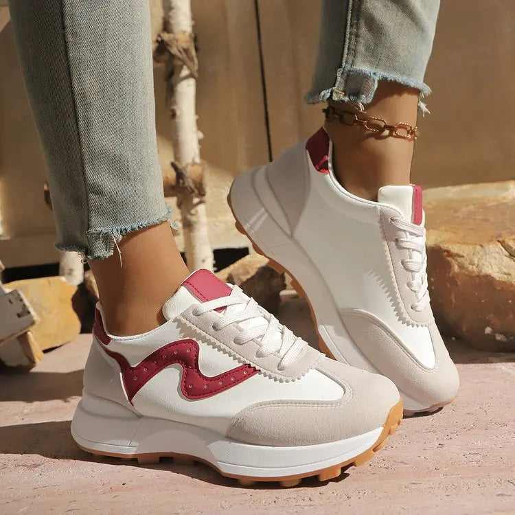 Women's Color Block Dad Sneakers – Thick Sole Chunky Platform Shoes