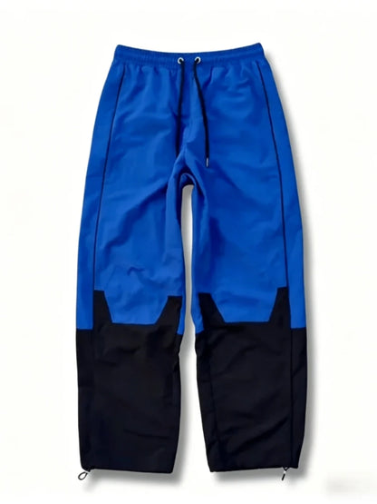 Mens Jacket Harajuku Y2k Red White Spliced Racing Pants Oversized Zip Windproof Casual Sports Unisex