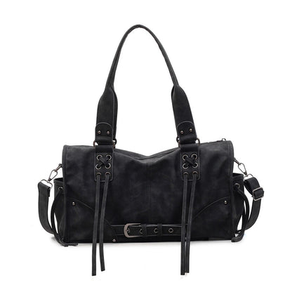 Retro Motorcycle Handbag Women Horizontal Tote Storage
