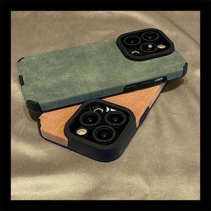 Luxury Matte Leather Silicone iPhone Case – iPhone 11 to 15 Series