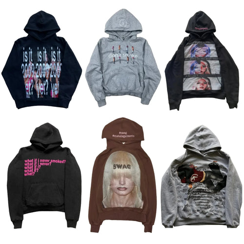 Y2K Graphic Print Oversized Hoodie – Women's Goth Grunge Streetwear Sweatshirt