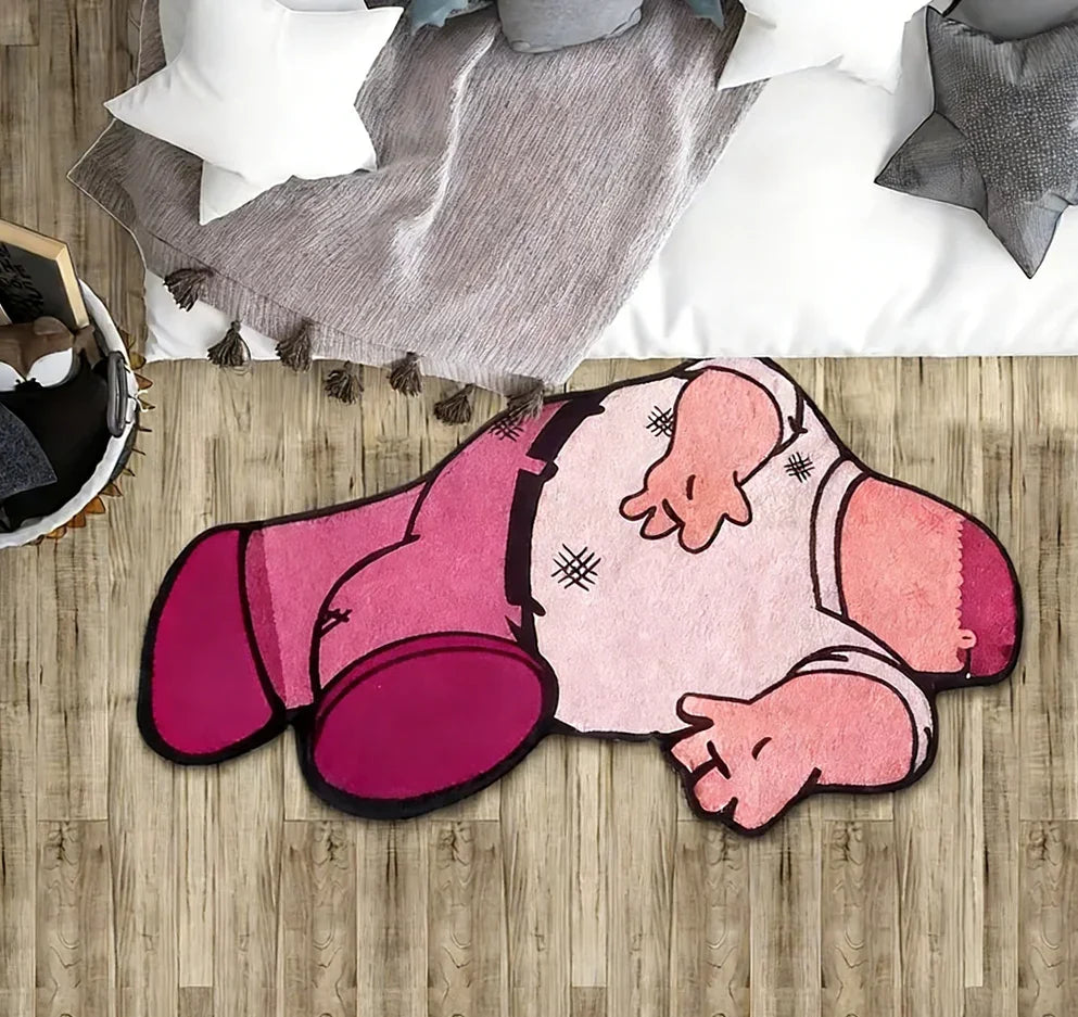 Cute Cartoon Character Rug – Soft Non-Slip Bedroom Floor Mat