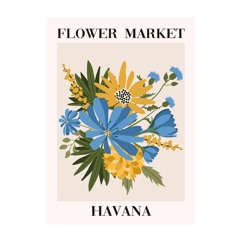 Flower Market Tuscany Poster – Floral Wall Art Print Unframed