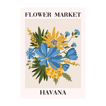 Flower Market Tuscany Poster – Floral Wall Art Print Unframed