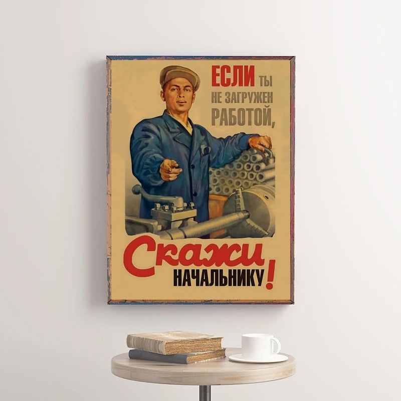Soviet USSR Vintage Propaganda Poster – Stalin Portrait Retro Wall Art Print