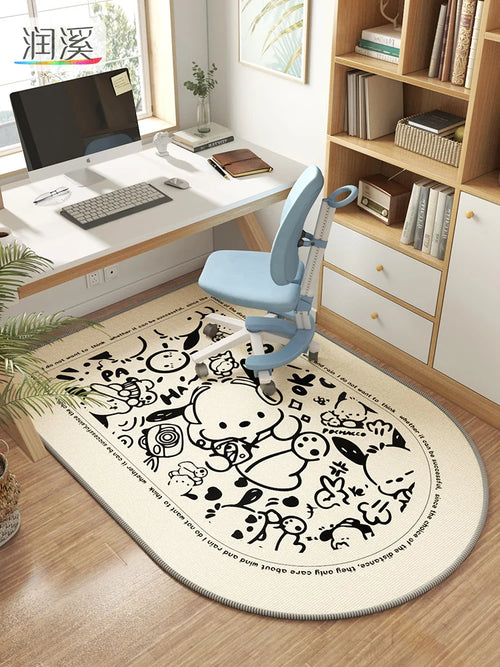 Kids Study Area Rug – Ocean Cartoon Chair Floor Mat