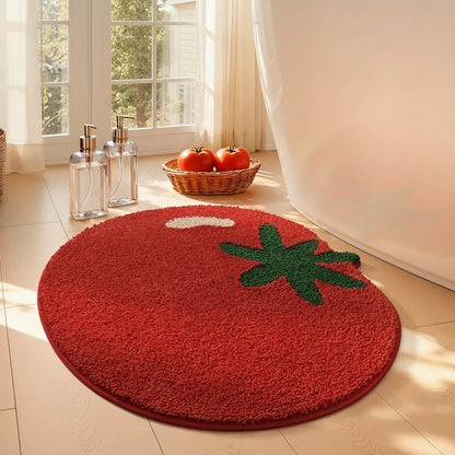 Tomato Bath Mat – Anti-Slip Soft Fur Bathroom Rug
