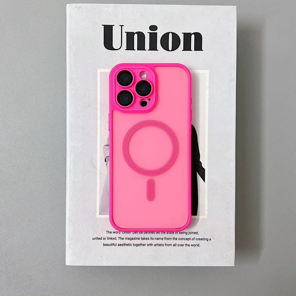 MagSafe iPhone Case Matte Translucent Armor Shockproof Cover