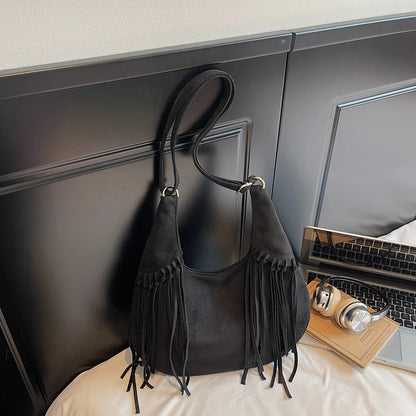 Design Faux Suede Shoulder Bags for Women Retro New Luxury Handbags