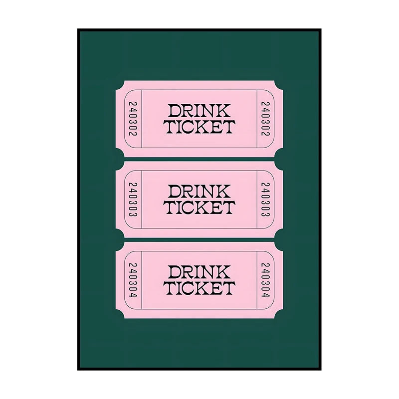 Shower Karaoke Admit One Poster – Funny Retro Bathroom Wall Art