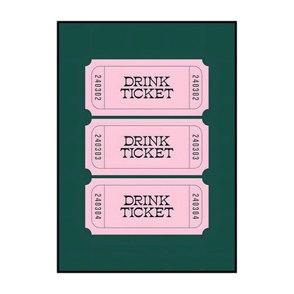 Shower Karaoke Admit One Poster – Funny Retro Bathroom Wall Art