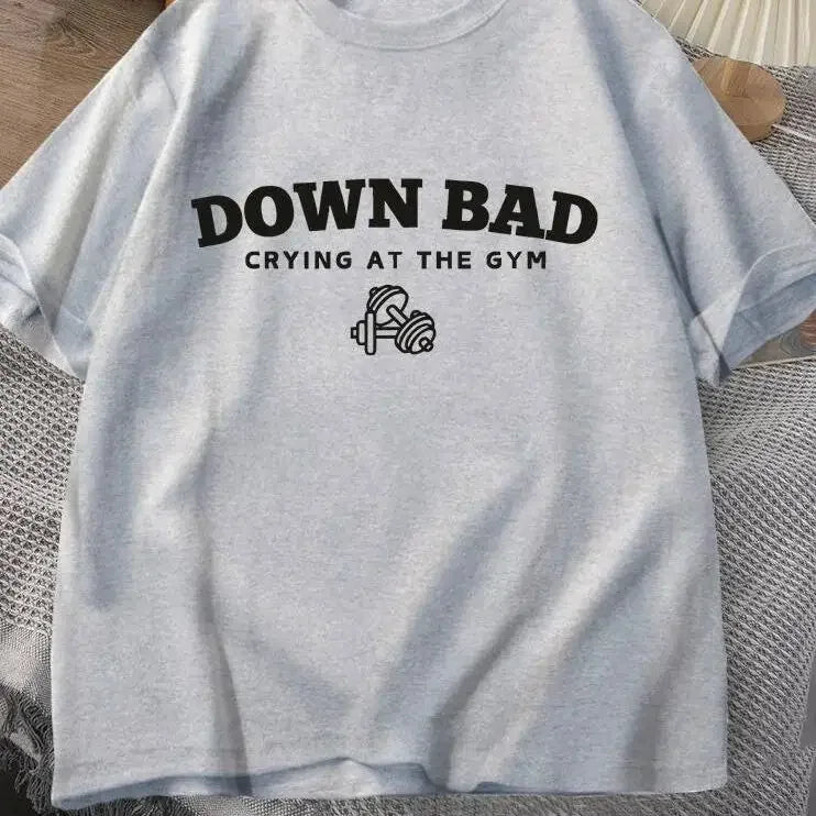Tortured Poets Tshirt Down Bad Crying At Gym Graphic T Shirts Women Summer Workout Shirt Short
