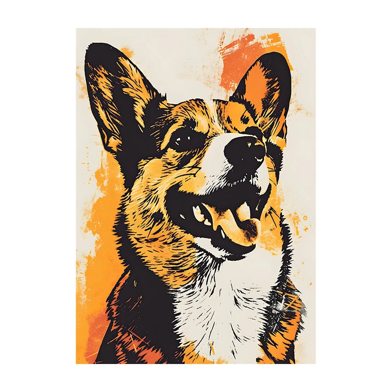 Corgi Wearing Sunglasses Poster Funny Dog Canvas Painting Print Wall Art Picture Living Room Cuadros