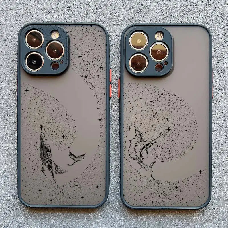 Manta Ray Dotted Art Phone Case – iPhone 17 16 15 14 13 12 11 Pro Max