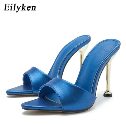 Eilyken Pointed Toe Mule Heels – Women's Thin Stiletto Slide Sandals