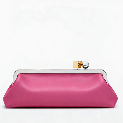 Luxury Kiss Lock Clutch Bag for Women – Elegant Long Purse