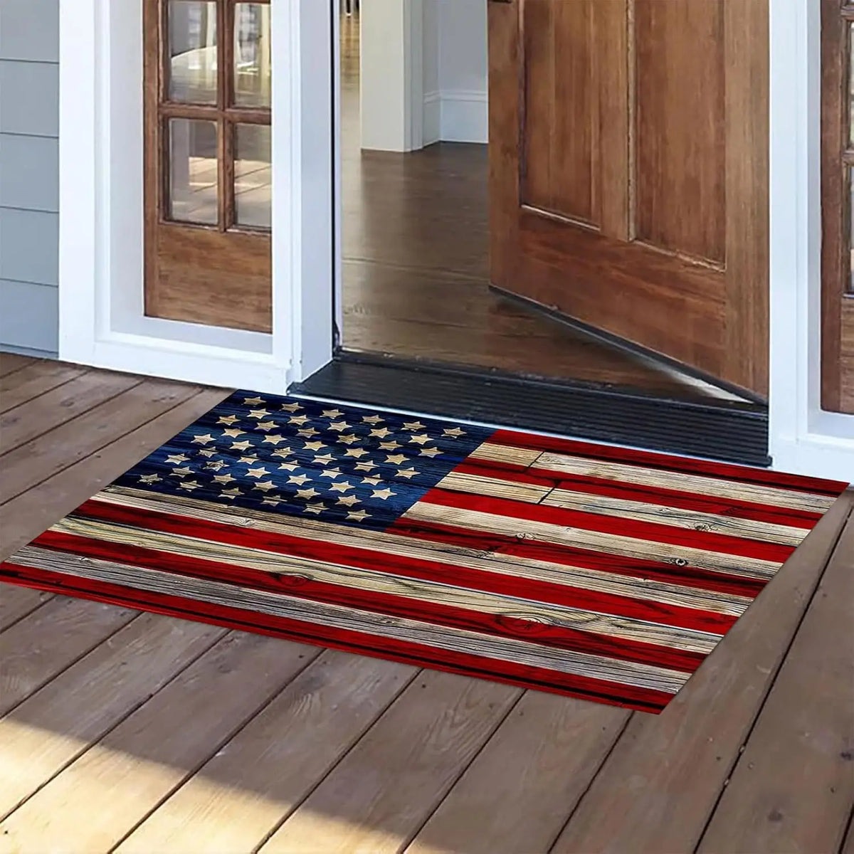 American Flag Patriotic Doormat – Anti-Slip Indoor Outdoor Welcome Mat