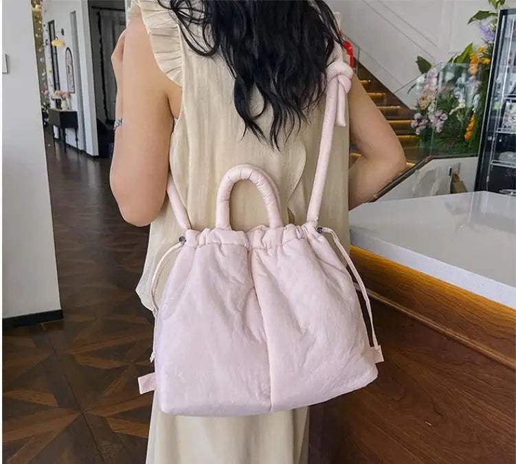Puffer Tote Bag – Women's Padded Nylon Shoulder Bag