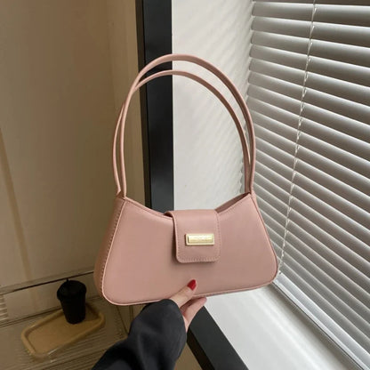 Minimalist Shoulder Bag for Women Simple Solid Color Underarm Bag