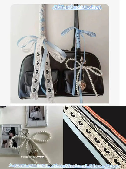 Retro White Bowling Bag Purse Women Hot Girls Leather Pocket