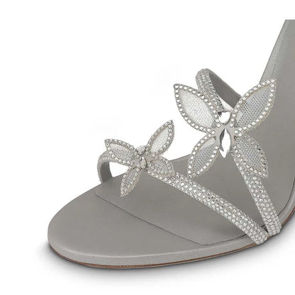 Crystal Butterfly Stiletto Sandals – Open Toe Ankle Strap Heels