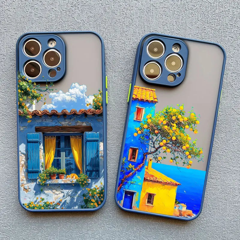 Mediterranean Villa Landscape iPhone Case – Scenic Art Phone Cover