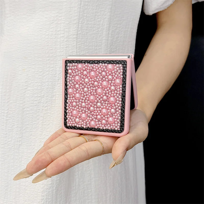 Samsung Galaxy Z Flip Case 3D Pearl Glitter – Luxury Bling Cover