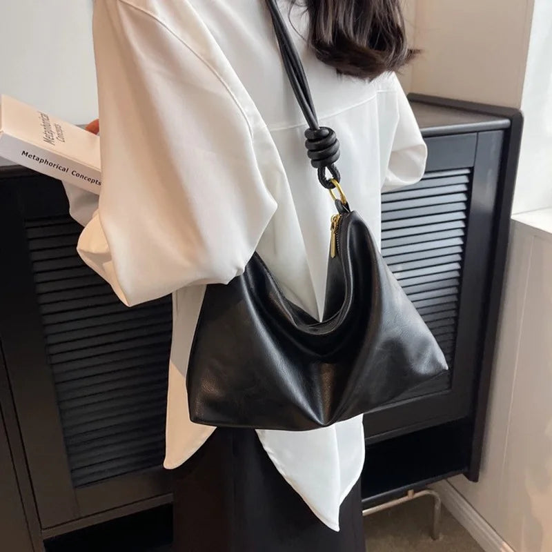 Women Tote Bag Large Capacity Soft PU Leather Shoulder Bag