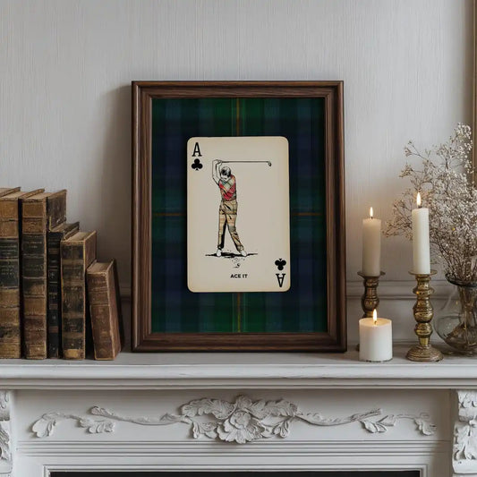 Golf Wall Art Print – Vintage Playing Card Poster for Men