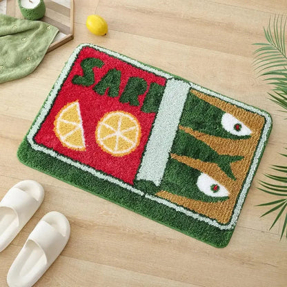 Cartoon Sardine Bath Mat – Soft Non-Slip Bathroom Rug