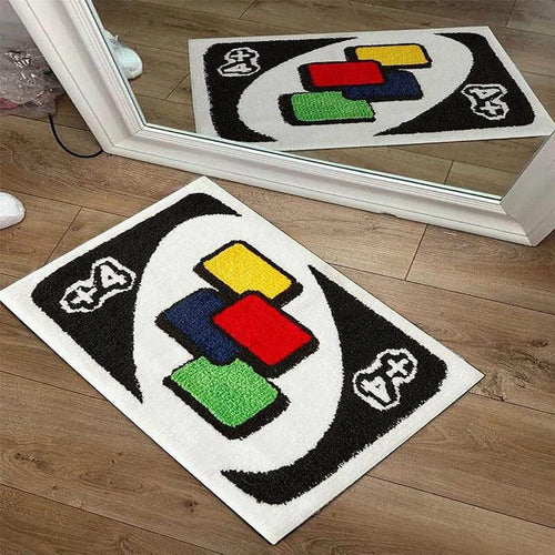 Game Card Rug – Soft Non-Slip Bedroom Floor Mat for Gaming Room