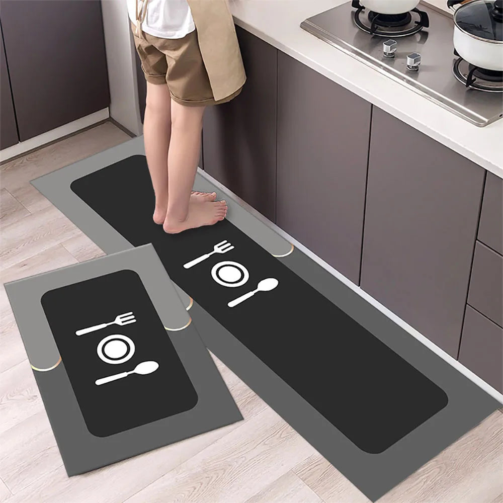 Non-Slip Kitchen Floor Mat – Crystal Velvet 2-Piece Runner Set