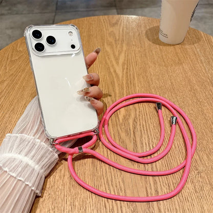 iPhone Crossbody Lanyard Case – Clear Shockproof Bumper Cover