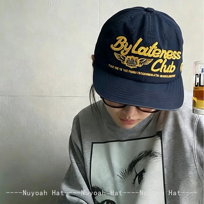 Lateness Club Embroidered Retro Baseball Cap – Vintage Street Style Hat